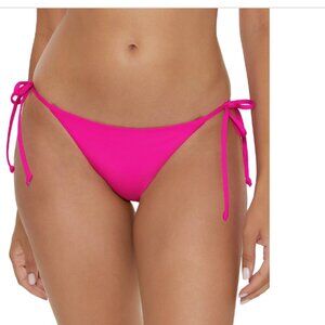 BECCA Demi Tie Side Basic Bikini Swim Bottom Pink Size L 00224